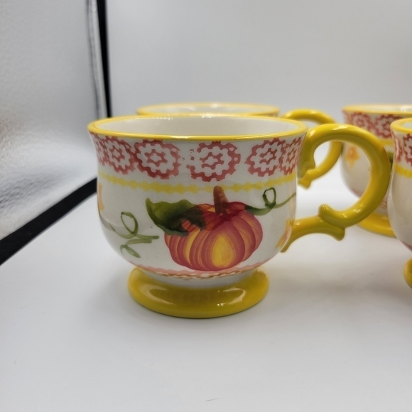Temp-tations Pumpkin Patch Old World 10 oz Mugs - set of 4 - Picture 2 of 6